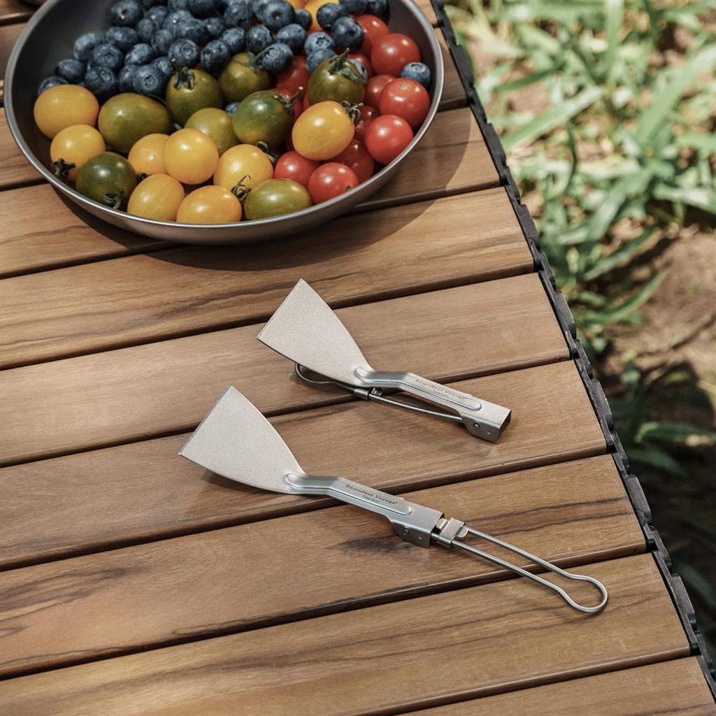 Boundless Voyage Титановая лопатка для и улицы Новая модель лопатки, 19,2 см, Складная, Устойчивая к ржавчине, Высокотемпературная, Легкая, 16 г, Барбекю,