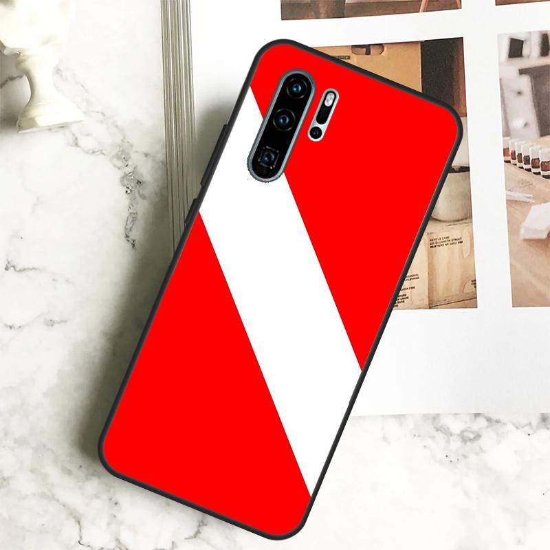 Diver Down Diving Flag For Huawei Nova 7i 8i 11i 12i 12s Y73 Y70 Y90 Y60 Y72 Y61 Y91 9 10 SE P40 Lite P30 Pro Case