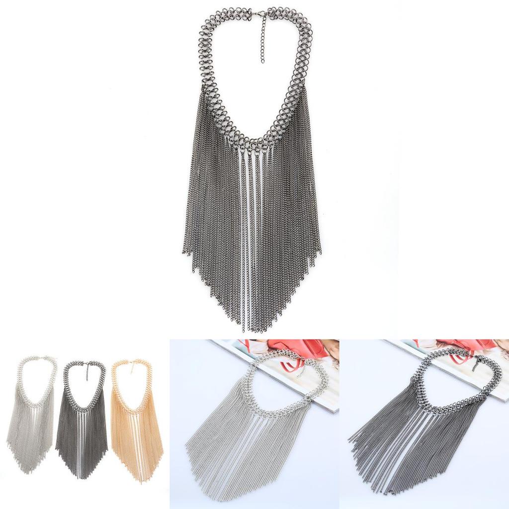 Fashionable Retro Multi Layer Tassel Design Women Necklace For Fashion Lovers