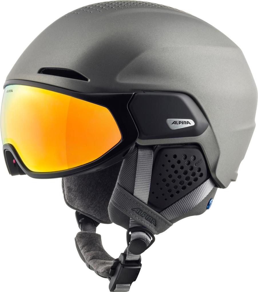 ALPINA ORO QV MIPS Ski and Snowboard Helmet with Polarized Photochromic Mirror and Glasses Size Cm Visor, MIPS, Compatible, 55-59