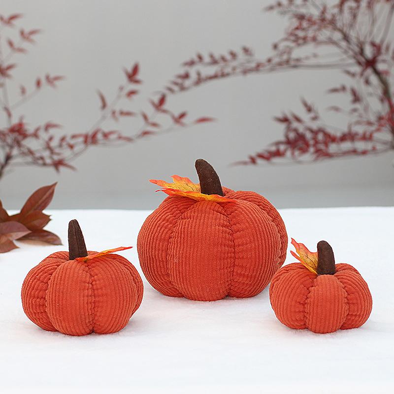4/5/6in PP Cotton Filled Fabric Pumpkin Corduroy Cloth Pumpkin Soft Funny Pumpkin Plush Toys