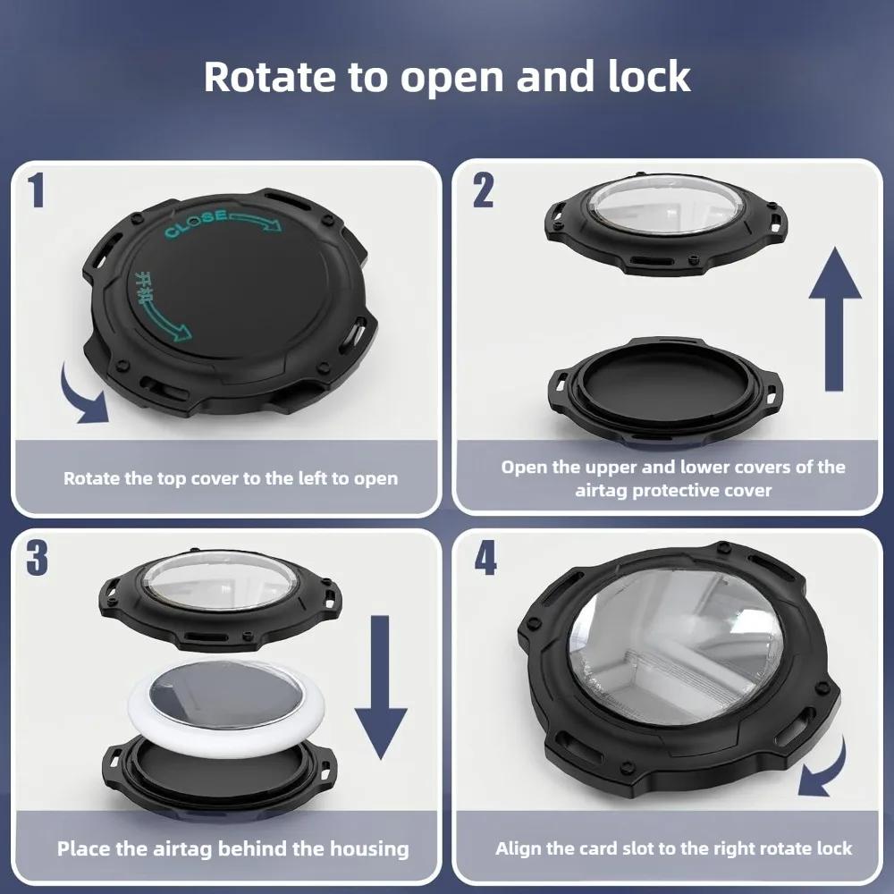 For Airtag Armor Case Protective Shockproof Rugged Skin Cover Air Tag Holder Airtags Accessories Anti-Lost Keychain Key Ring Bag