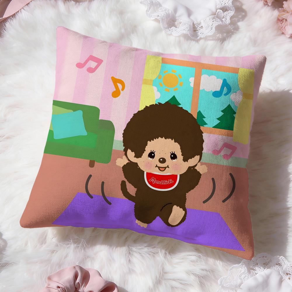 Мультяшная наволочка Monchhichi Премиум-комфорт Двусторонняя наволочка - Дизайн «Два в одном» для любой комнаты и салона автомобиля