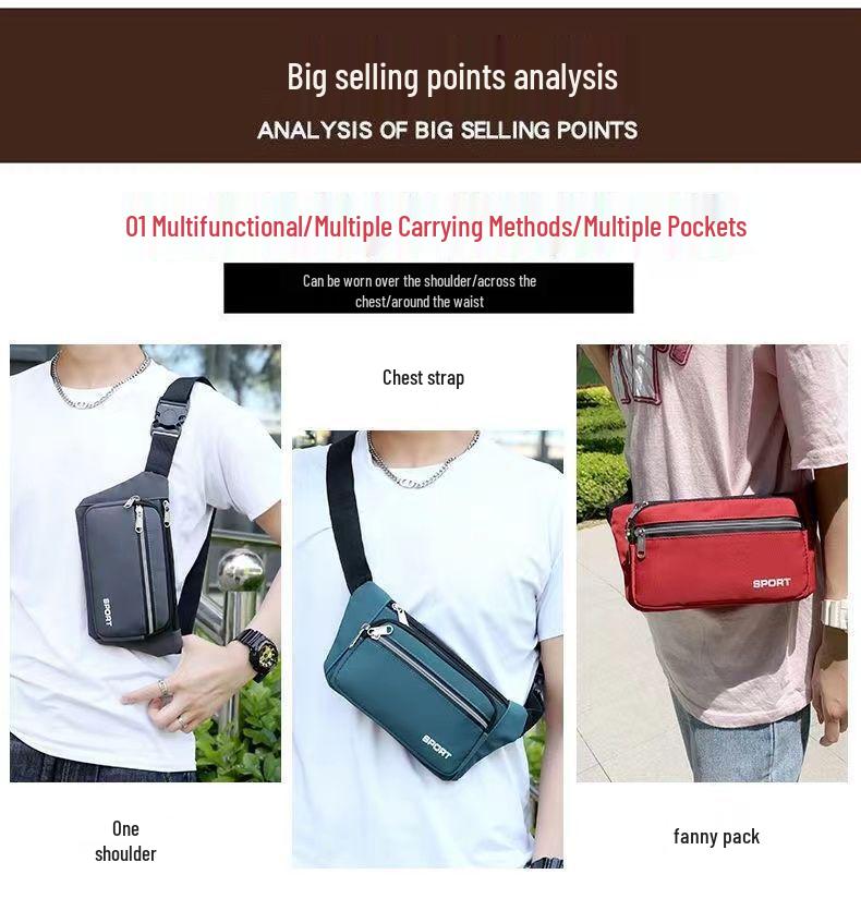 Unisex Waterproof Fanny Pack: Large Capacity, Wear-Resistant Cell Phone and Wallet Waist Bag for Outdoor Sports