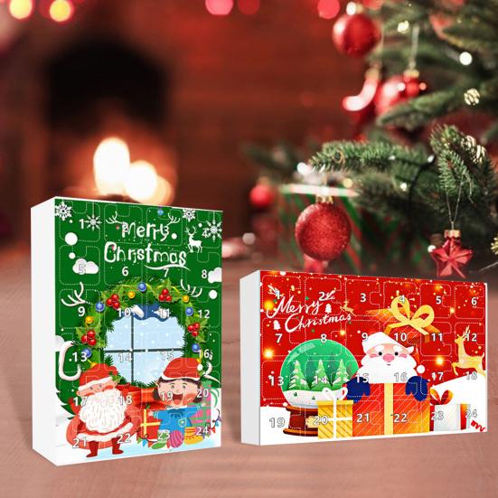 Рождественский снеговик Адвент-календарь 24-дневный обратный отсчет Рождественский подарочный набор 2D мультяшный снеговик подвесные украшения