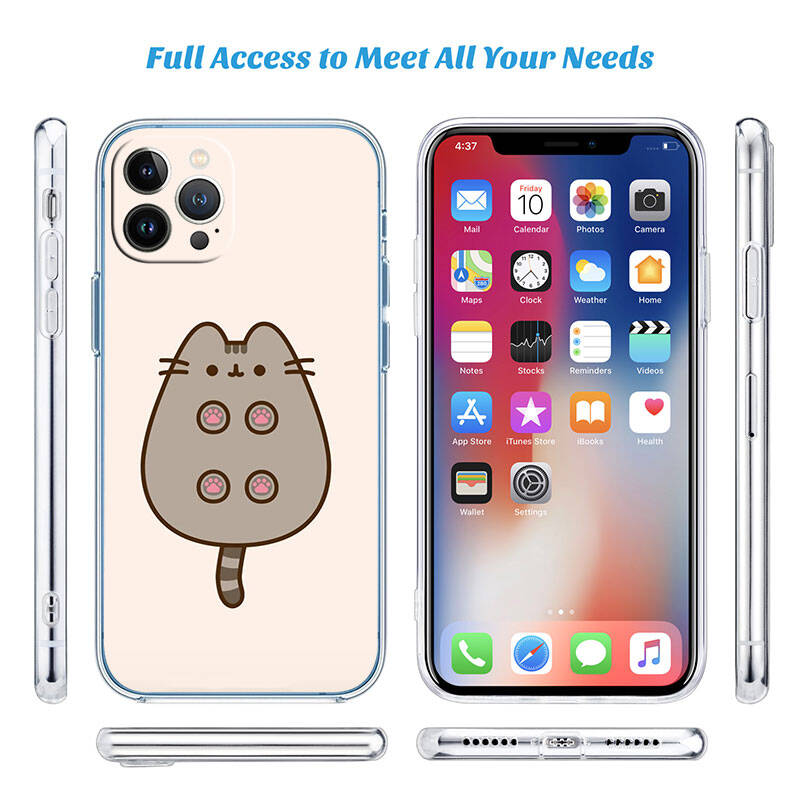 MH129 Чехол-котик Pusheens для Motorola E7 G6 G7 G8 G9 Plus Power Play G10 G20 G04 E30 E40 E22 E20 E13 E15 G22 G23 G05 G75 G35 G55