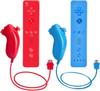 Wii Remote Control & Nunchuck Controller Wii Nunchuck Remote Control 2 Pack with Silicone Case & Wrist Strap (red + Light Blue)