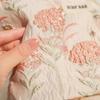 New Large Capacity Makeup Bag Floral Embroidered Cream Color Cosmetic Bag Zipper Toiletries Skincare Storage Bag Women