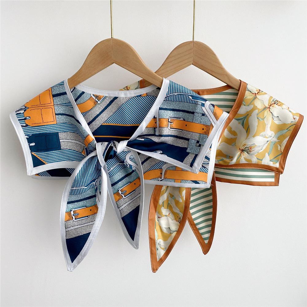 Silk Scarf Shawl for Women - Versatile Double-Layer Neck Protection for Spring, Autumn, and Summer