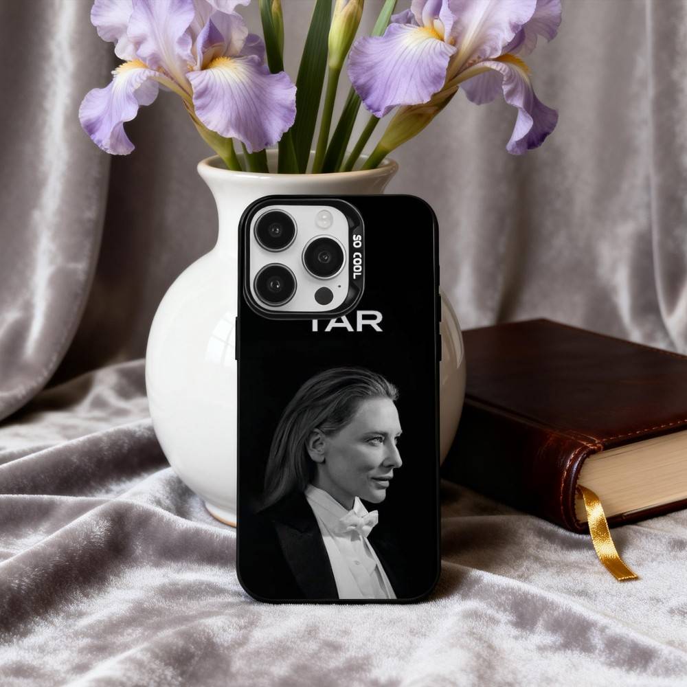 C-Cate-E B-Blanchett Actress Phone Case For iPhone17,16,15,14,13,12,11 Plus,Pro Max Black Candy silver phone case
