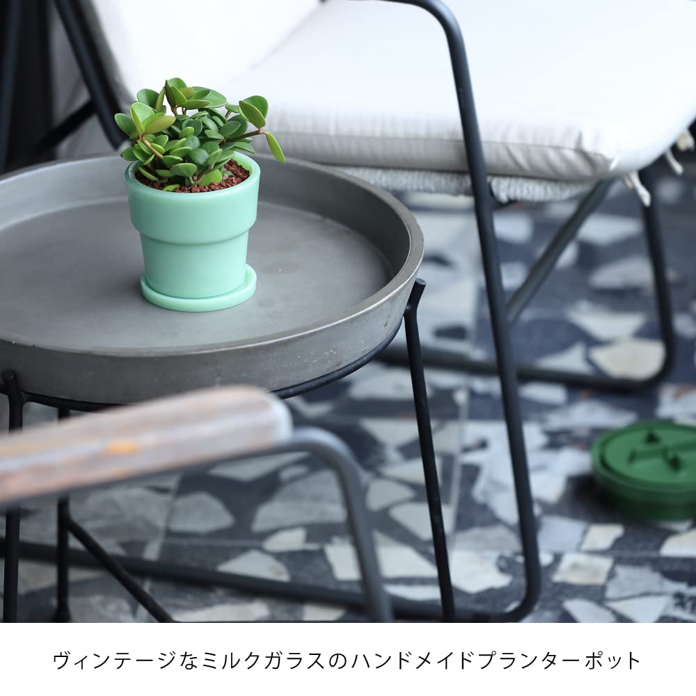 Ideaco Стеклянный цветочный горшок Нет. 3 Горшок для цветов из нефритового молочного стекла диаметром 11,5 см 3