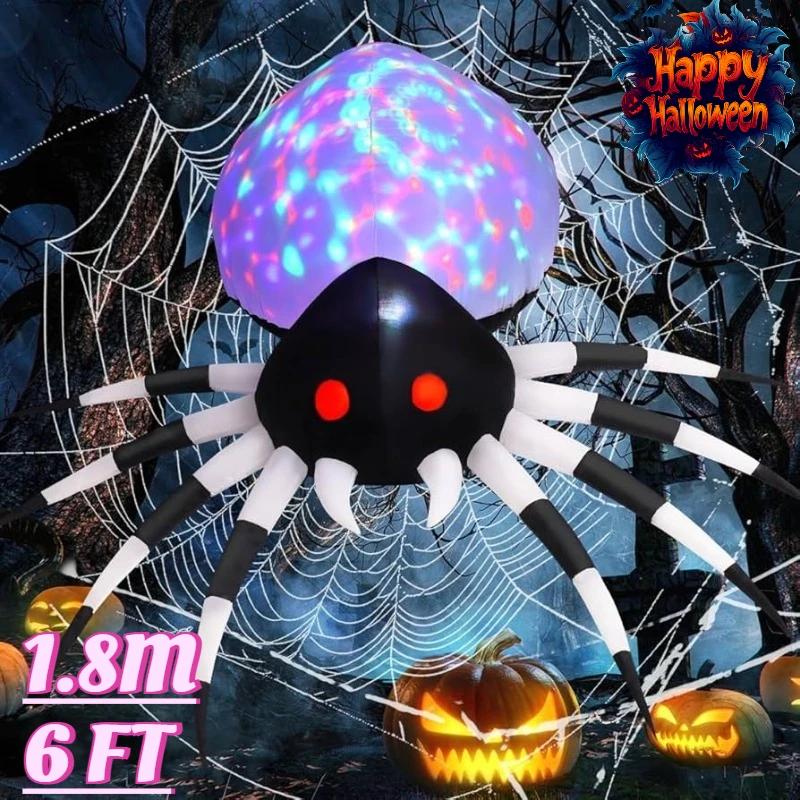 6FT Halloween Inflatable Toys Outdoor Decoration Spider with Magic Light Blow Up Inflatables for Outdoor Yard Lawn Decor Garden