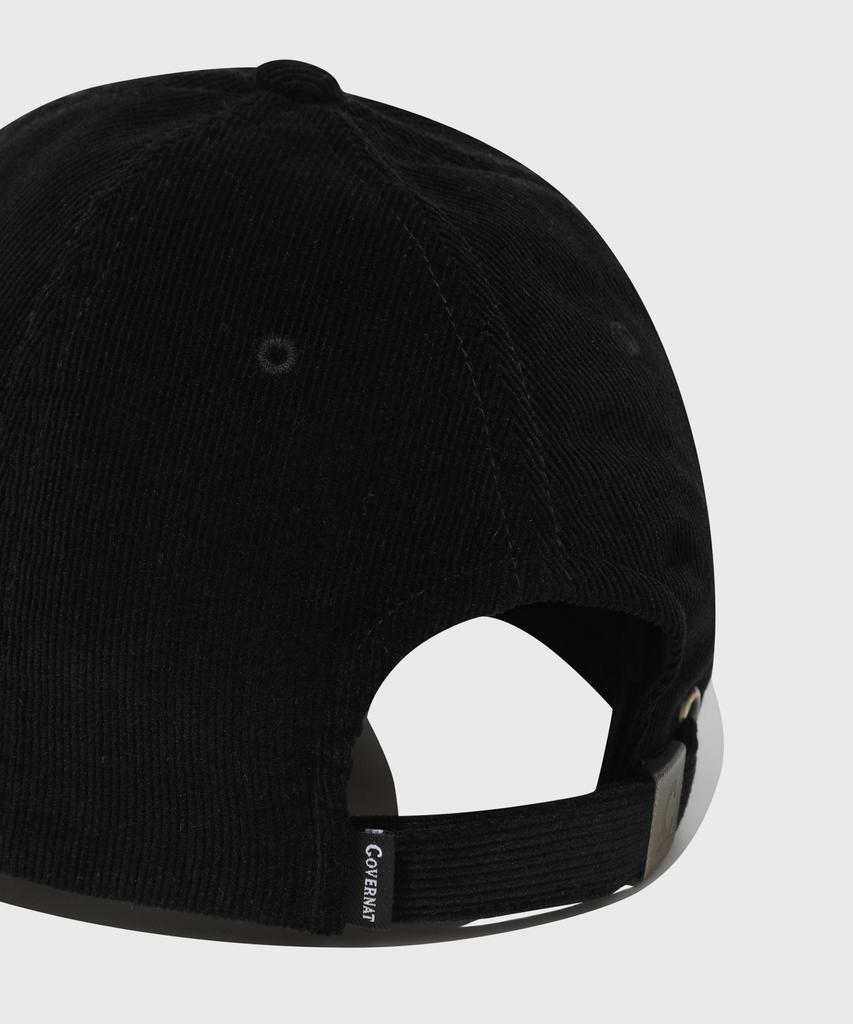 COVERNAT [Cozy Fit] C Logo Applique Corduroy Ball Cap Black