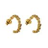 Stainless Steel Zircon Geometric Hoop Earrings Women's Trendy Gold-Plated European American Fashion Simple