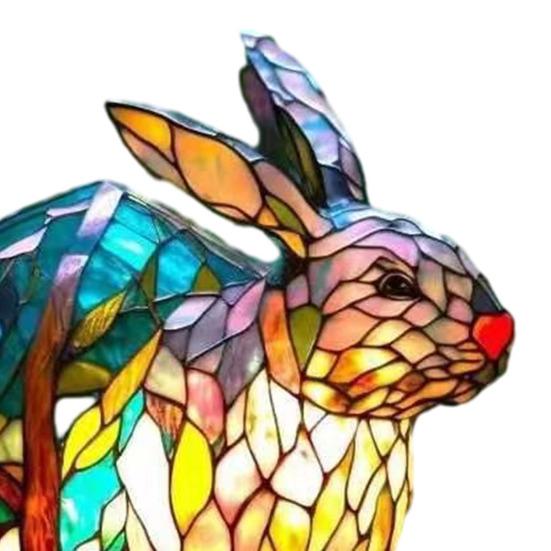 Ретро Витражная Полимерная Настольная Лампа Животное Винтажный Стиль Лампа Прикроватная в Форме Животного Маленький Декоративный Ночник для Спальни Детской Домашнего Декора