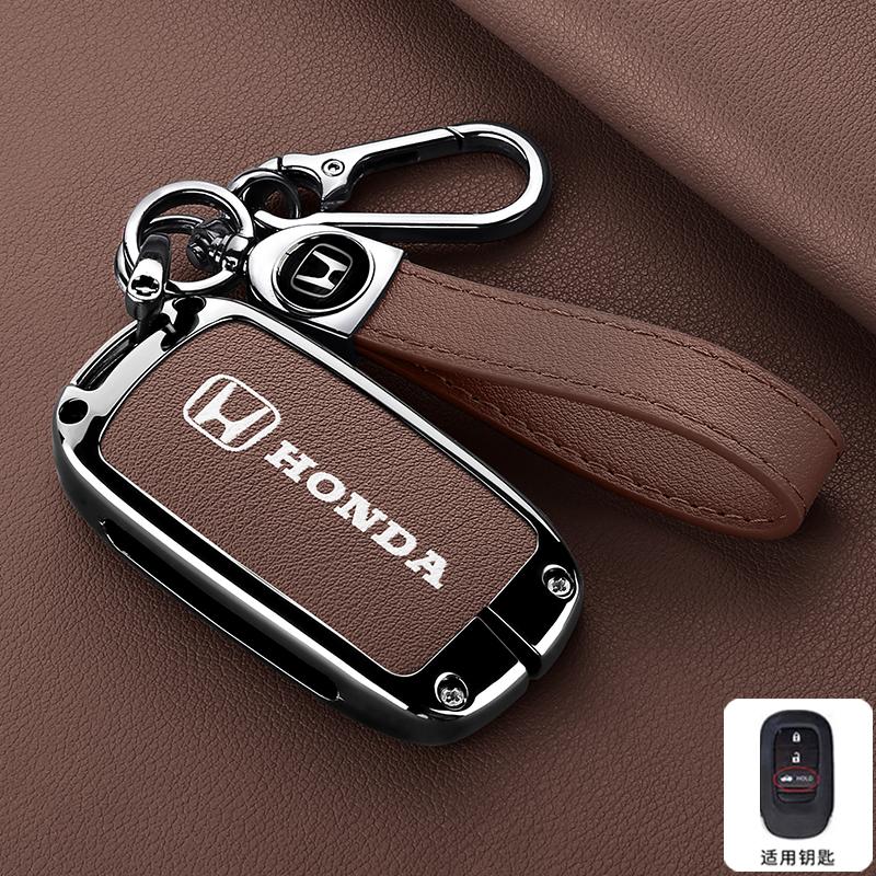 Zinc Alloy Leather Car Remote Key Case Fob Cover ring For Honda 2023 2024 2025 For Civic for Accord For CR-V For HR-V For Pilot