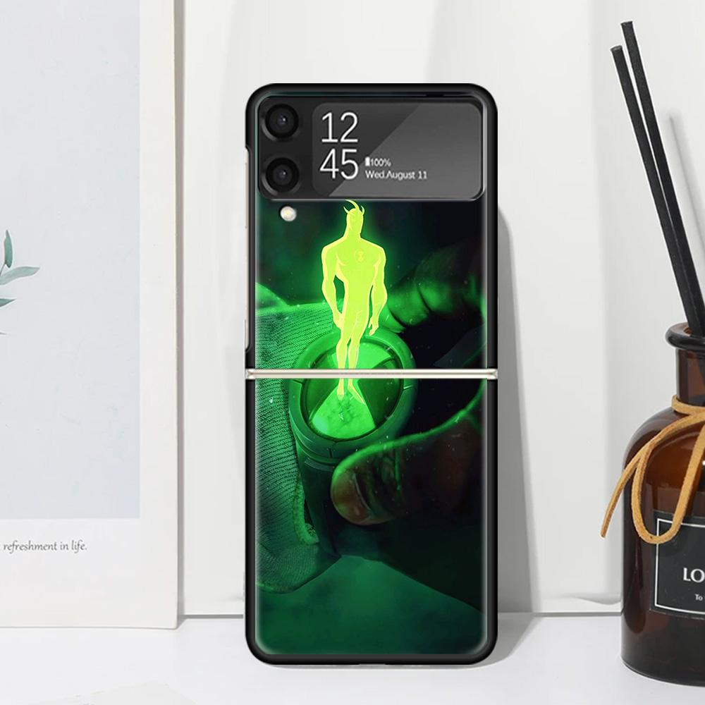 Cen Мультяшный 10 Чехол для телефона для Samsung Galaxy Z Flip 7 6 5 4 3 5G Flip3 Flip4 Flip5 ZFlip6 ZFlip7 Черный Fundas Прозрачный Galaxy
