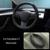 For Tesla Model 3 Model Y 2017-2023 Suede Steering Wheel Cover Carbon Fiber Nonslip Ferrule Interior Decoration