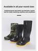 Бесплатная доставка: Мужские высокие резиновые сапоги, теплая сетка, нескользящие, износостойкие, строительные, с длинным берцем, резиновые водолазные сапоги.