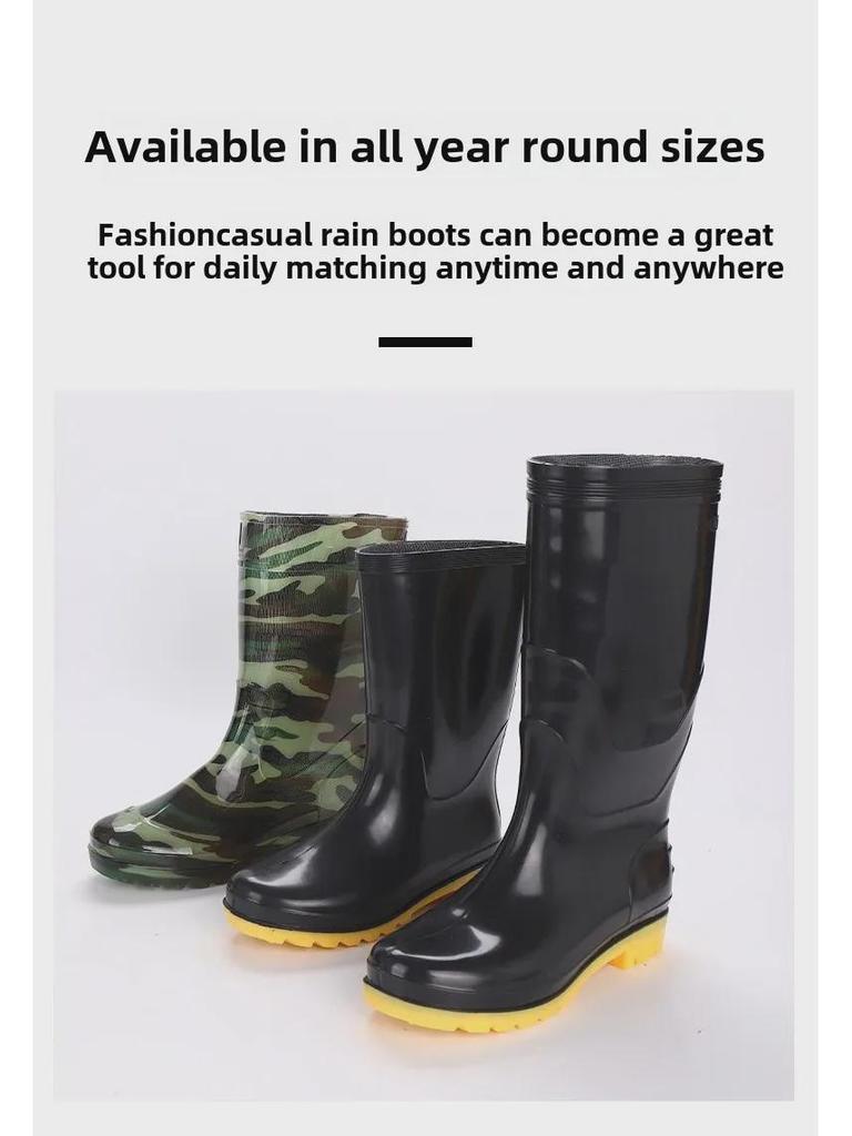 Бесплатная доставка: Мужские высокие резиновые сапоги, теплая сетка, нескользящие, износостойкие, строительные, с длинным берцем, резиновые водолазные сапоги.