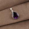 Amethyst Gemstone Silver Handmade Pendant 1.3" , 925 Sterling Silver Wedding Gift For Her APP-3-14