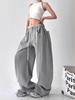 Женские свободные спортивные штаны Harajuku Wide Leg Y2K с высокой талией, повседневные спортивные штаны, уличная одежда, серые, свободного покроя, спортивная одежда для женщин