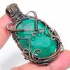 Emerald Natural Gemstone Handmade Copper Wire Wrap Pendant 2.40" Y5k74