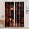 2pc, Window Drapes Heart Lights As Valentine's Day Blackout Polyester Birthday Party for Indoor Celebrations, Room,