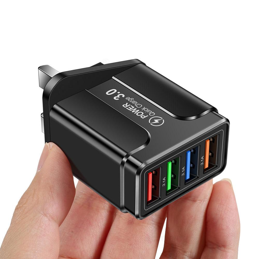 Быстрая зарядка на 4 USB Quick Charge 3.0 Быстрая USB-зарядка от сети Портативное мобильное зарядное устройство Адаптер QC 3.0 для Xiaomi IPhone X Вилка EU US
