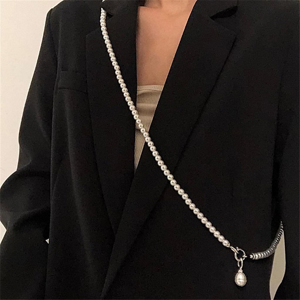 Elegant Pearls Body Chain Necklace Stylish Pearls Body Accessory Elegant Crossbody Chain for Party and Wedding Wear