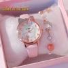 Водонепроницаемые и ударопрочные мультяшные кварцевые часы в корейском стиле для девочек - Идеально подходят для учениц начальной/средней школы