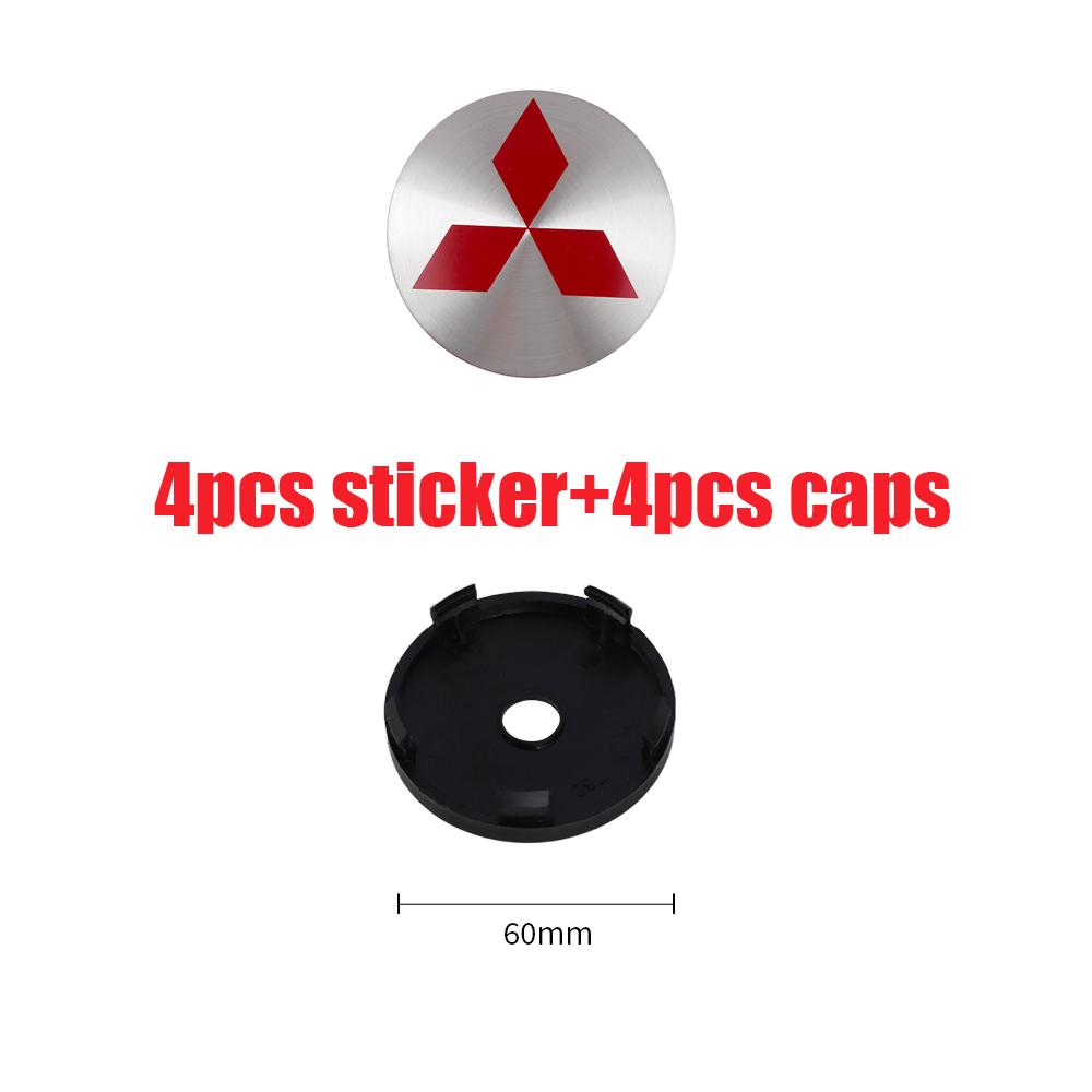 4 шт. 56/60 мм Колпачки центральных ступиц колес автомобиля Значок Покрытие обода шины Для Mitsubishi ASX Lancer Pajero Outlander Colt Galant L200 Ralliart