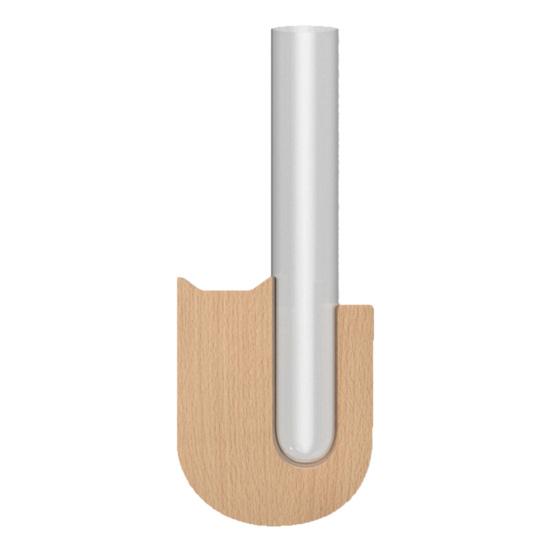 Fridge Magnet Vase Clear Glass Tube Vase with Wooden Base Magnetic