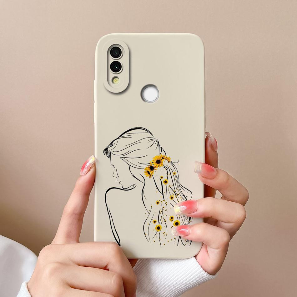 Чехол для телефона Xiaomi Redmi 7 Медведь Кошка Полное покрытие Высококачественный Жидкий Силикон Защита от падения Funda Для Redmi7 Бампер Capa В качестве подарка
