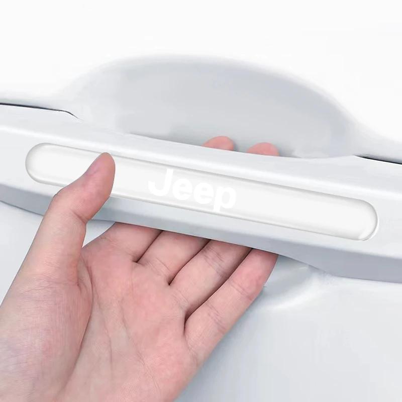 ALG4 Transparent Car Door Handle Bowl Protector Film Anti-Scratch For Jeep Wrangler Grand Cherokee Renegade Tyre Stem Air Caps