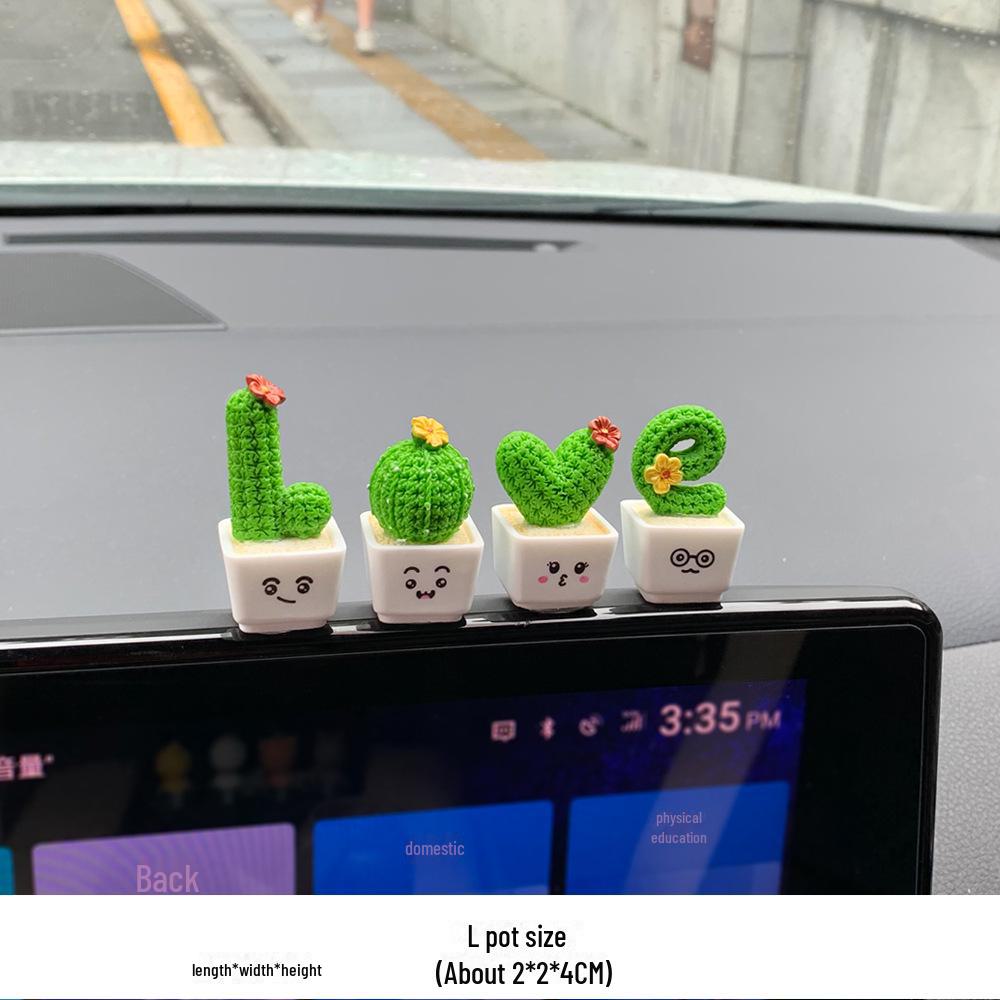 Прозрачный суккулентный кактус и мультяшные животные Мини украшения для салона автомобиля