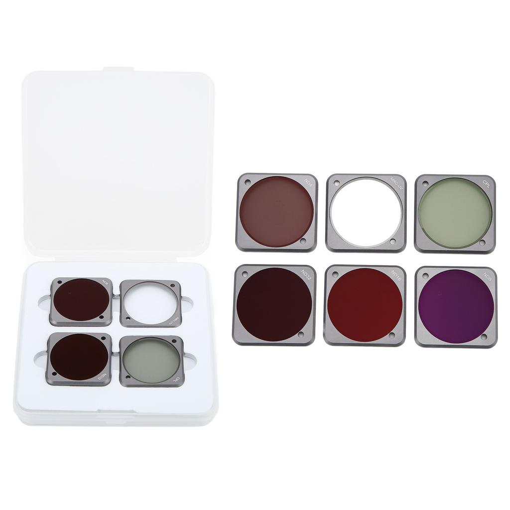 Junesta 6 In 1 Lens Filter UV+CPL+ND4+ND8+ND16+ND32 Filters for DJI Action 2 Camera