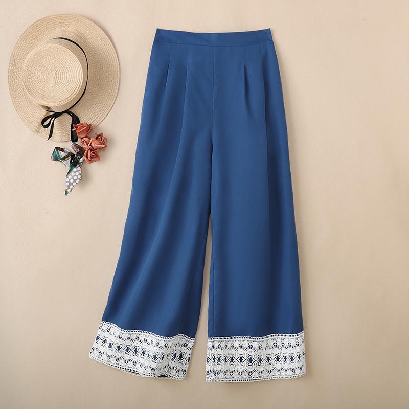 ZANZEA Женские повседневные брюки свободного кроя с эластичной талией и лоскутным дизайном