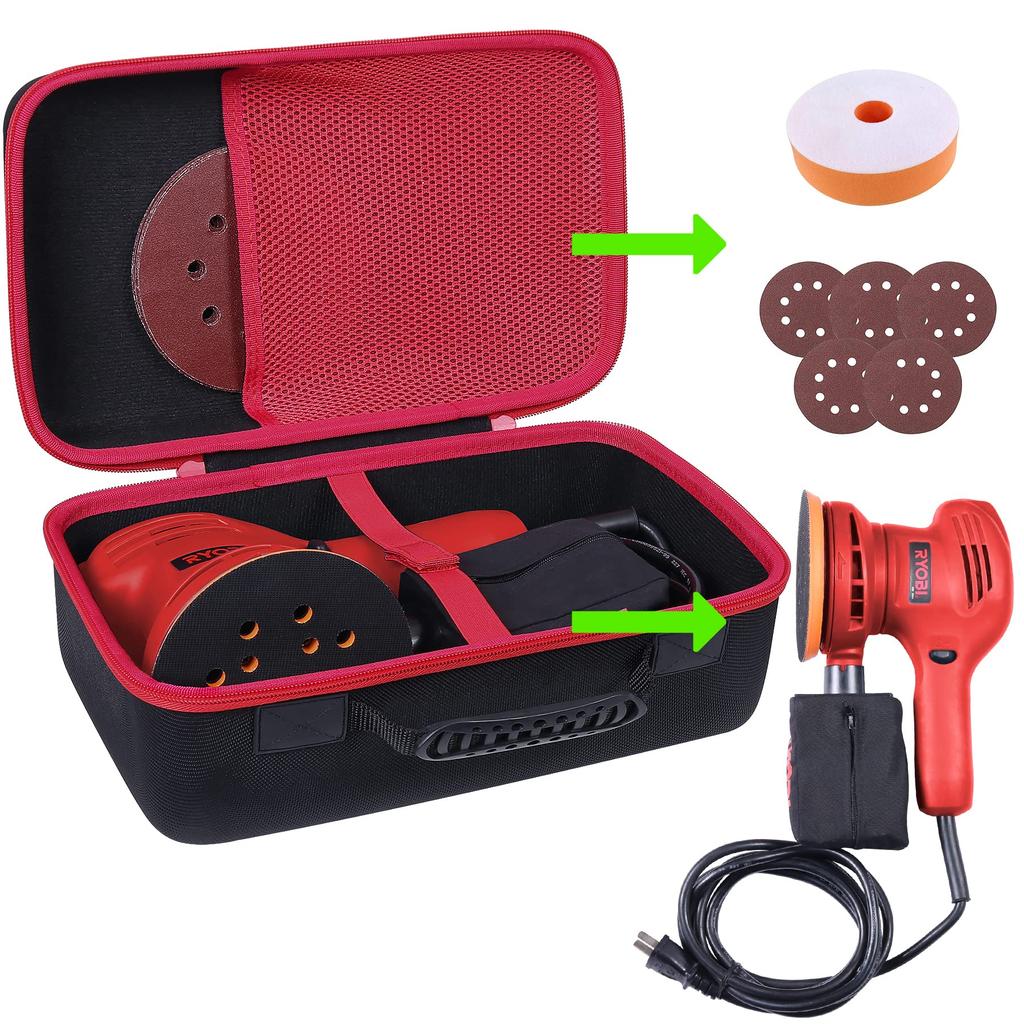 Aenllosi Storage Case Compatible with Kyocera (formerly Ryobi) RSE-1250 Random Orbit Sander/Polisher, Red (Case Only)