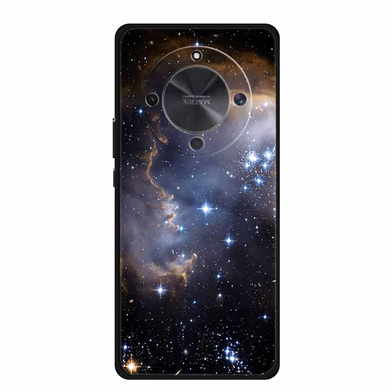 Чехол для телефона для Honor X70 5G 2025 Чехол X 70 Coque Цветы Черный Силикон Мягкая Задняя крышка для Honor X70 Чехлы HonorX70 Funda 6.79"