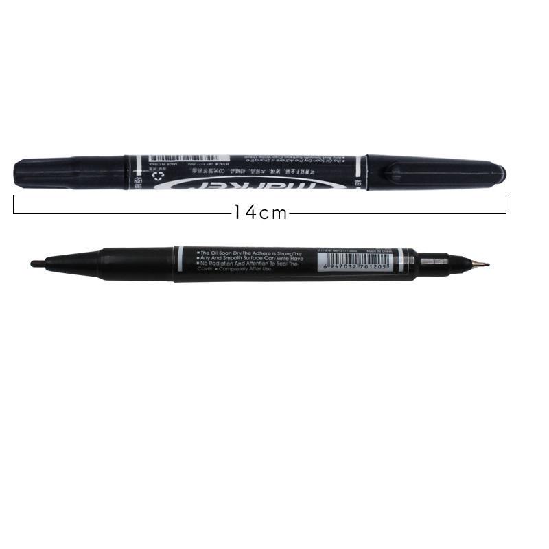 10pcs Dual-side Writing Oil Base Permanent Marker Bold Fine Point CD Metal Liner Office School A6875