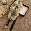 Retro Leather Fur Belt Punk Y2K Plush Waist Belt Personality Furry Waistband  Daily