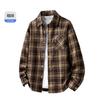 2025 American Retro Simple Plaid Long-sleeved Men's Summer New Loose Casual Couple Shirt Jacket