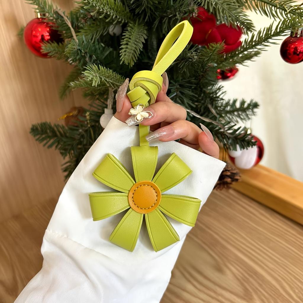 Подсолнух PU Кожаный Брелок для Сумки Подходит для Аксессуаров к Сумкам, Украшений для Автомобиля, Праздничных Украшений и Подарков на День Рождения