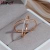Kinel Simple Rose Gold Trendy Rings For Women Party Fine Jewelry Cross Ring