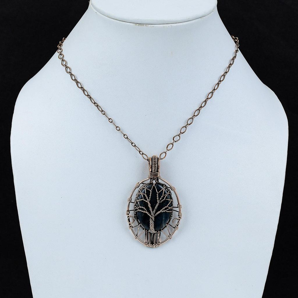 Tree Of Life Kyanite Pendant Copper Wire Wrapped Pendant Real Gemstone Pendant Kyanite Jewelry Handmade Pendant Copper Jewelry Gift For Mom