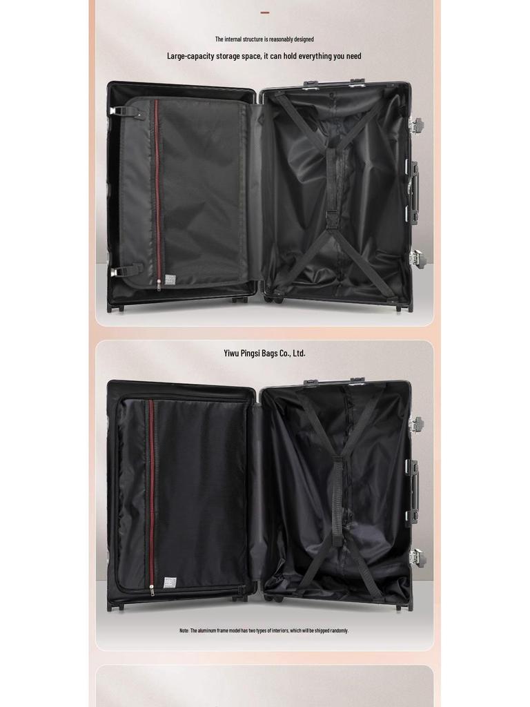 Ping Travel Suitcase: Large Capacity 28-Inch Leather Trolley with Lock for Men and Women, Compact Carry-on for Students.