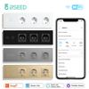BSEED Wi-Fi сенсорные выключатели света 1/2/3/4 клавиши, управление через приложение Tuya Smart Life, плюс тройные обычные розетки, стеклянные панели, стандарт ЕС