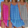 Floral Printed Women's Sleeveless A-line Polyester Beach Dress Loose