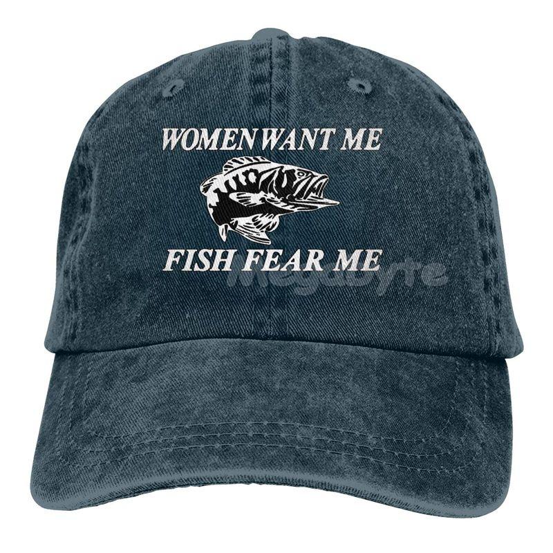 Женская бейсболка Want Me Fish Fear Me Washed, кепка Trucker Hat для взрослых, унисекс, регулируемая, для папы, летняя, дышащая, эластичная